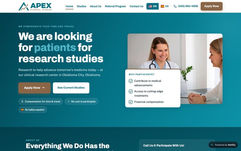 Apex Clinical Studies: Patient recruitment site
