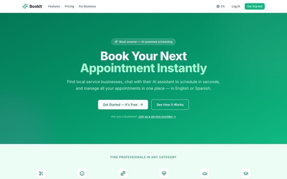 BookIt: AI appointment booking
