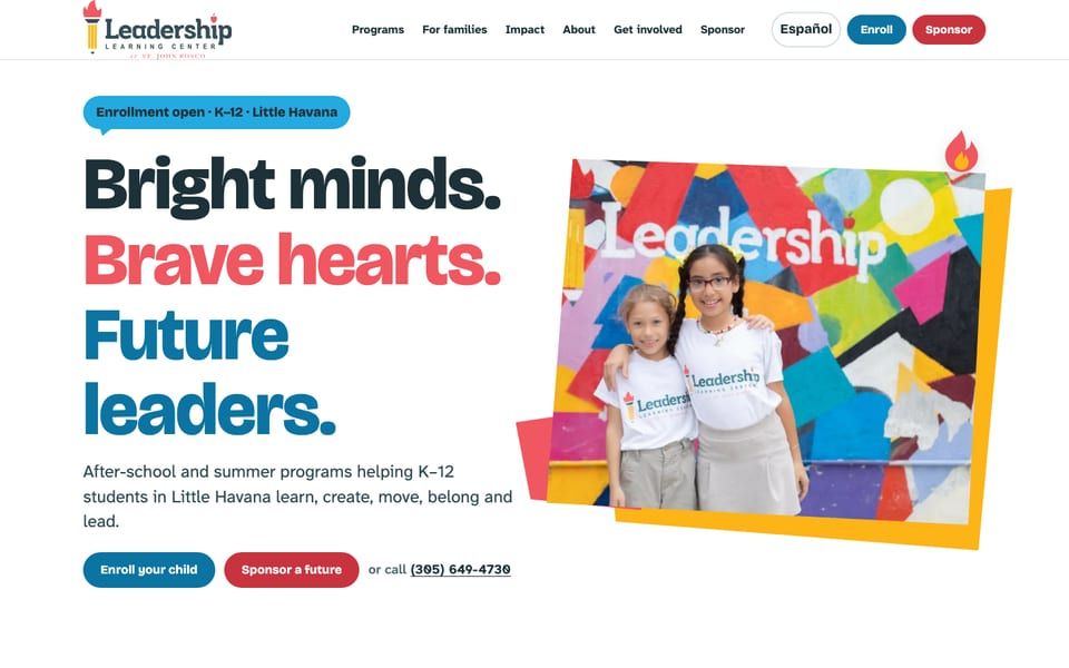 Leadership Learning Center: Education nonprofit website